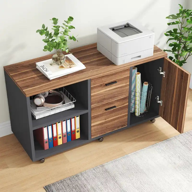 70.8 Inch L-shaped Computer Desk with Reversible File Drawer Cabinet, Executive Office Desk