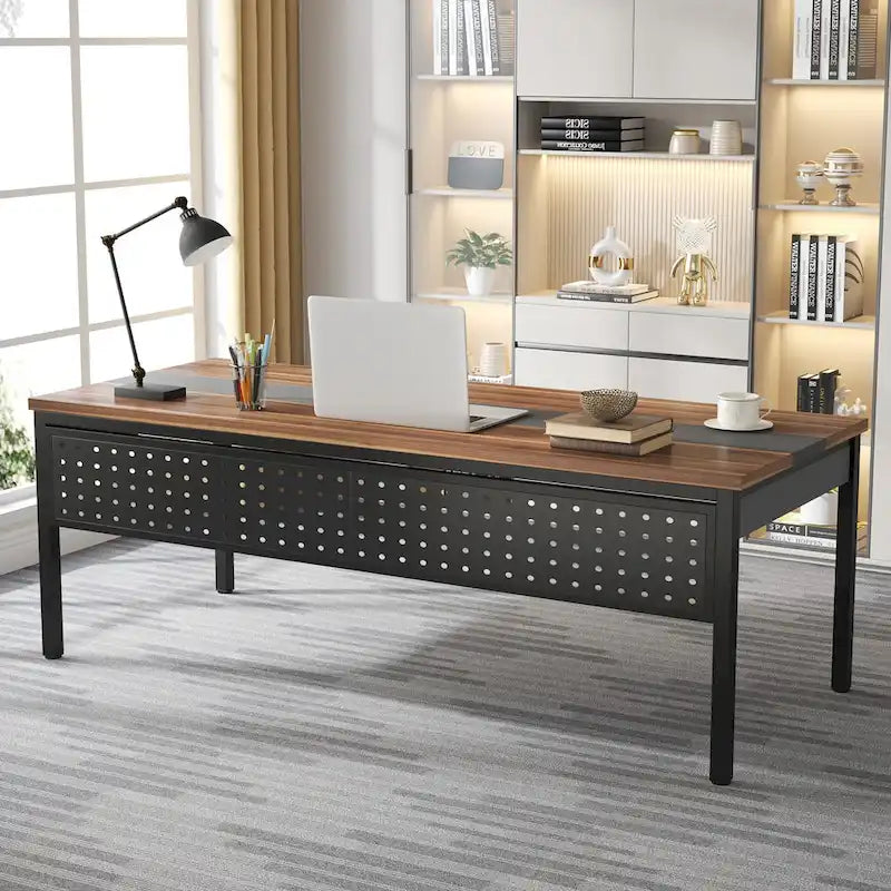 70.8 Inch L-shaped Computer Desk with Reversible File Drawer Cabinet, Executive Office Desk