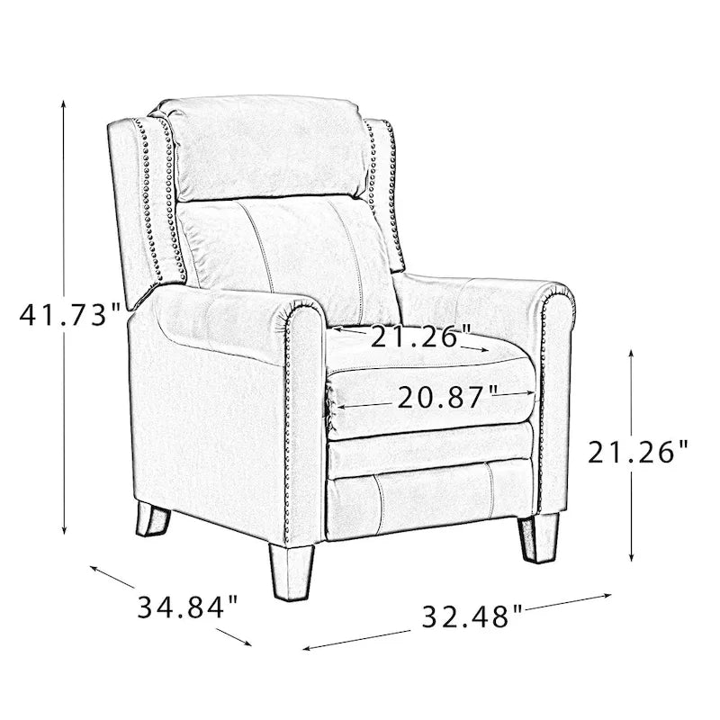 32.48 Wide Genuine Leather Manual Recliner