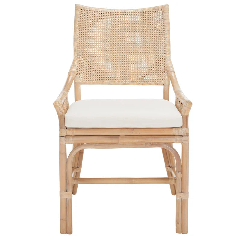 Coastal Rattan Cushion Chair 22 W x 24 L x 37 H 22W x 24D x 37H