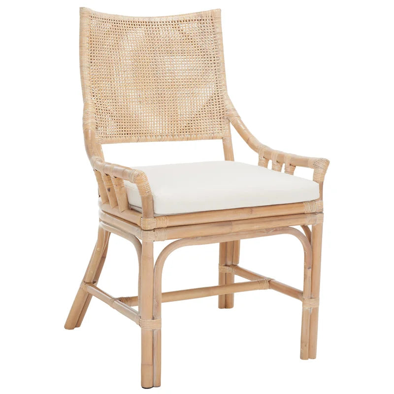 Coastal Rattan Cushion Chair 22 W x 24 L x 37 H 22W x 24D x 37H