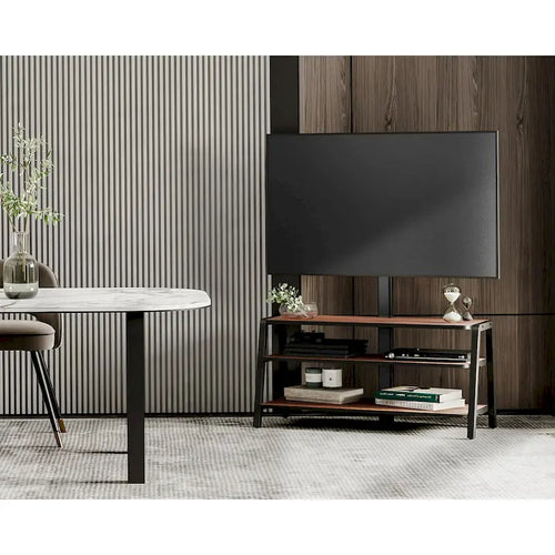 3-Tier Floor TV Stand with Mount for 37-70 Inch TVs, Walnut