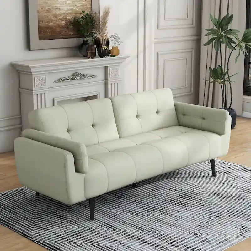 75 Convertible Sleeper Sofa Bed With Adjustable Tufted Back