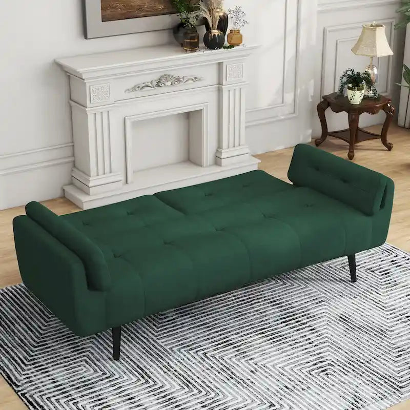 75 Convertible Sleeper Sofa Bed With Adjustable Tufted Back