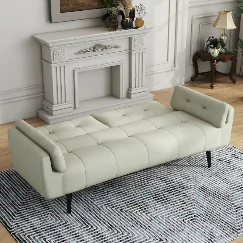 75 Convertible Sleeper Sofa Bed With Adjustable Tufted Back
