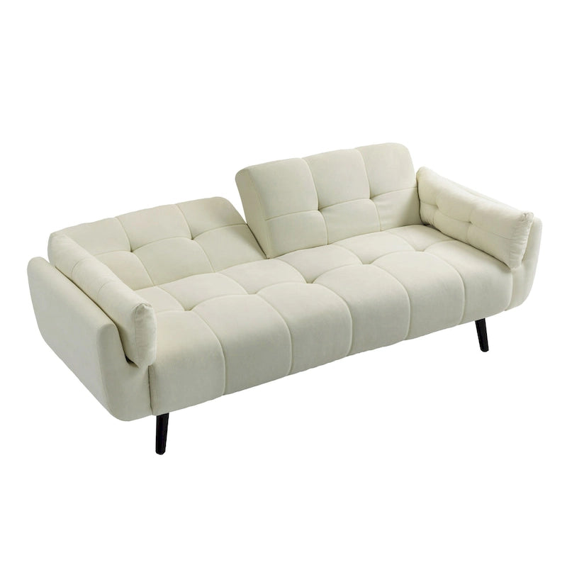 75 Convertible Sleeper Sofa Bed With Adjustable Tufted Back