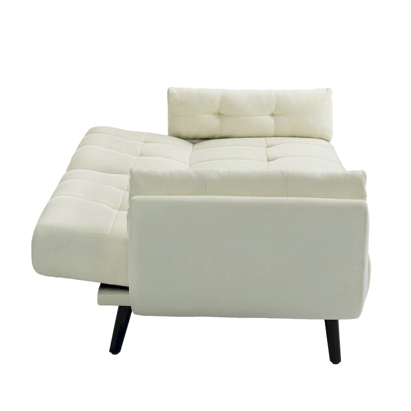 75 Convertible Sleeper Sofa Bed With Adjustable Tufted Back