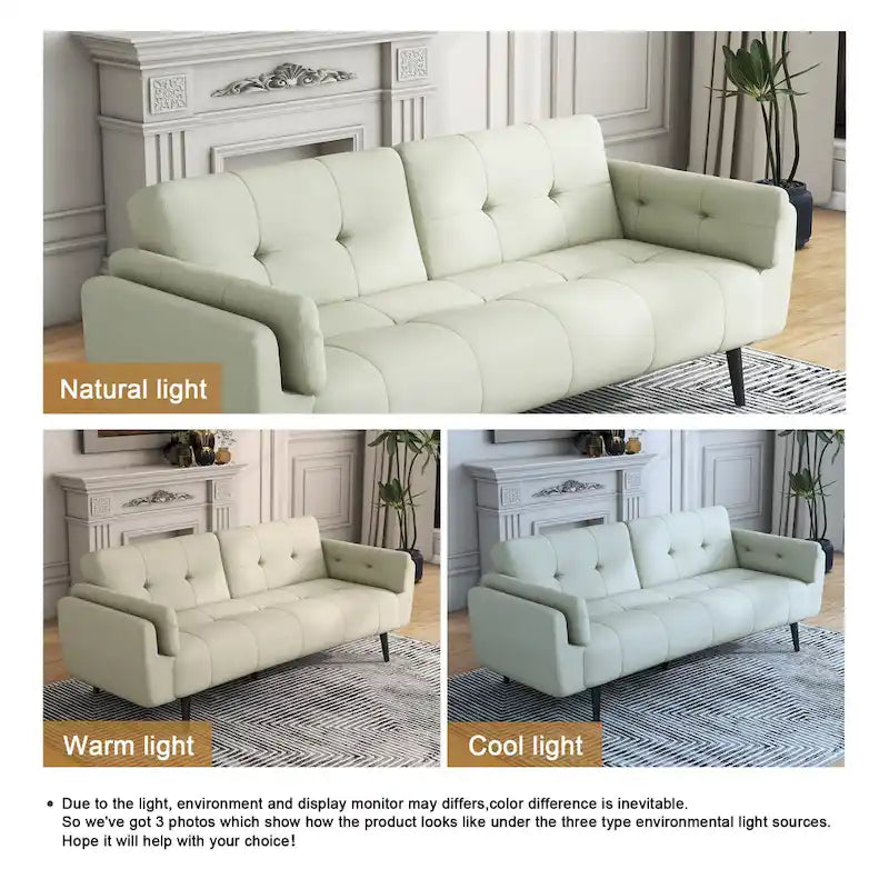 75 Convertible Sleeper Sofa Bed With Adjustable Tufted Back