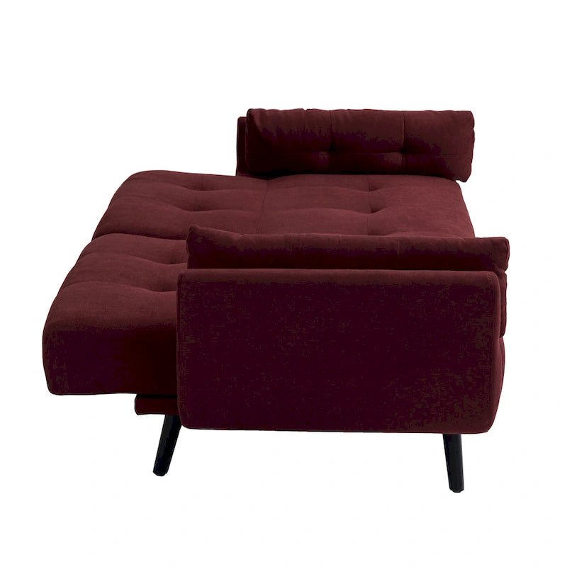 75 Convertible Sleeper Sofa Bed With Adjustable Tufted Back