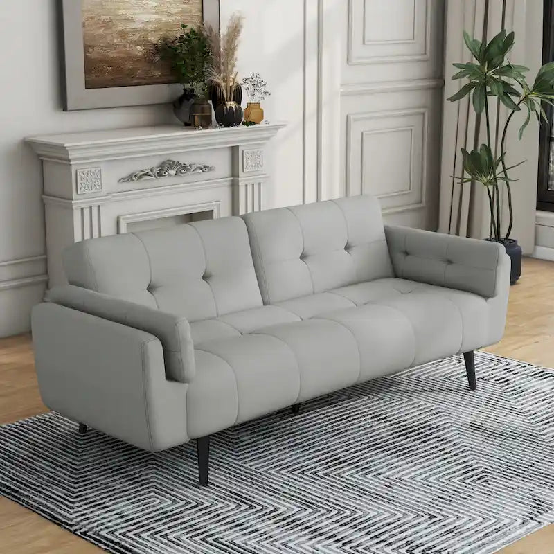 75 Convertible Sleeper Sofa Bed With Adjustable Tufted Back