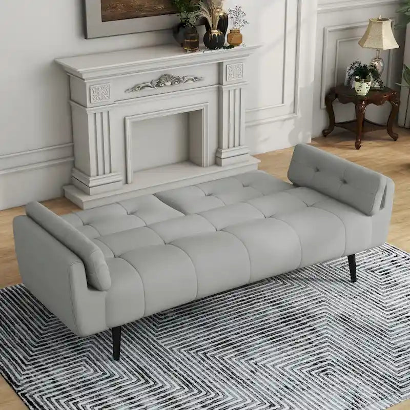 75 Convertible Sleeper Sofa Bed With Adjustable Tufted Back