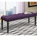 Fabric Tufted Turned Leg Dining Bench