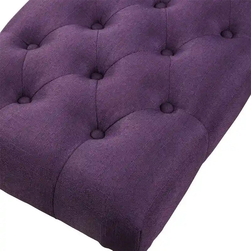 Fabric Tufted Turned Leg Dining Bench