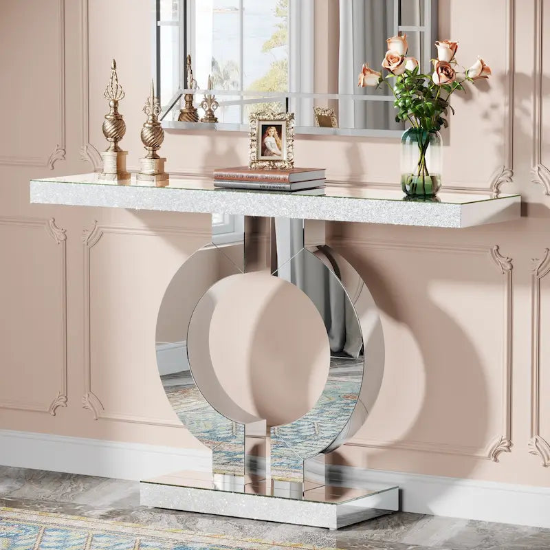 43 Modern Mirrored Console Sofa Table for Entryway
