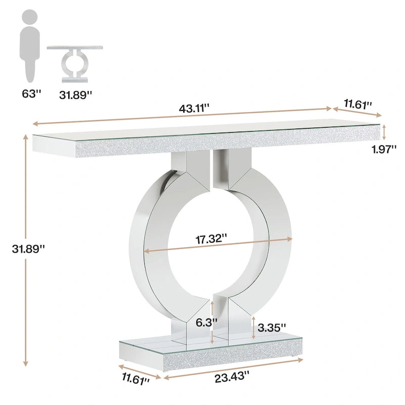 43 Modern Mirrored Console Sofa Table for Entryway