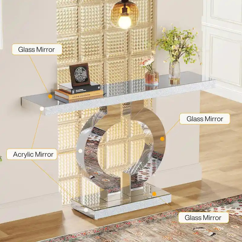 43 Modern Mirrored Console Sofa Table for Entryway
