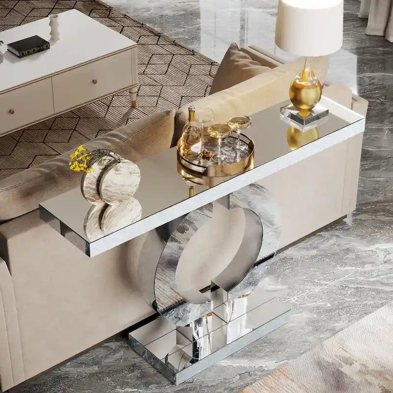 43 Modern Mirrored Console Sofa Table for Entryway