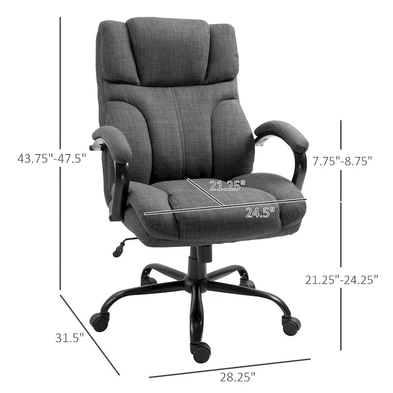 Ergonomic Office Chair with Wide Seat Adjustable Height