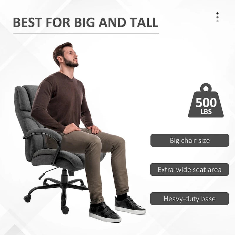 Ergonomic Office Chair with Wide Seat Adjustable Height