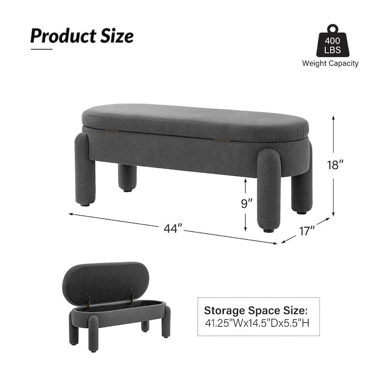 Modern Flip Top Storage Bench