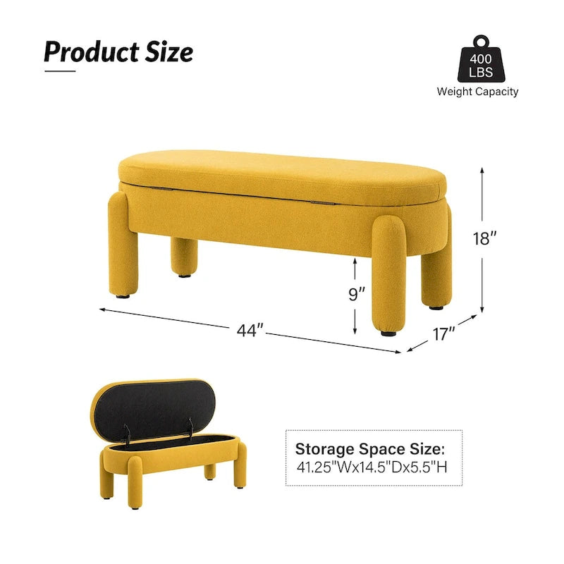 Modern Flip Top Storage Bench